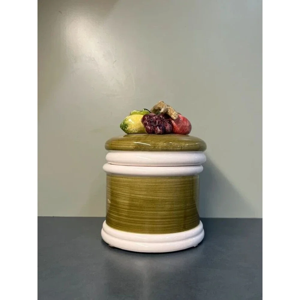 Vintage 1950s Armart 5th Ave Garden Harvest Fruit Canister | Hand Painted